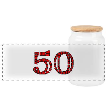 HAPPY BIRTHDAY. HAPPY BIRTHDAY. ANNIVERSARY. - Panoramic Cookie Jar with Wooden Lid - white - Front