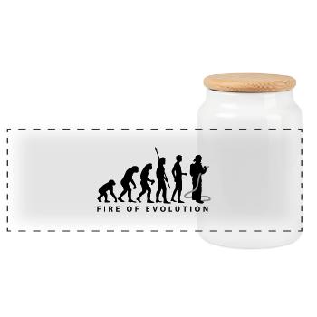 evolution_feuerwehr_2c - Panorama Keksdose mit Holzdeckel - Weiß - Vorne