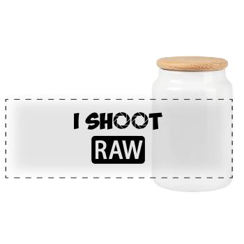 I Shoot RAW - Panorama Keksdose mit Holzdeckel - Weiß - Vorne