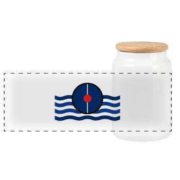 Beret de marin 01 - Boîte à biscuits avec couvercle en bois - blanc - Devant
