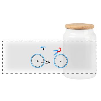 08-30 Fahrrad Fixie - Panorama Keksdose mit Holzdeckel - Weiß - Vorne