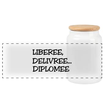 DIPLOMEE - Boîte à biscuits avec couvercle en bois - blanc - Devant