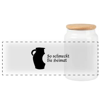 Bembel - So schmeckt Heimat - Panorama Keksdose mit Holzdeckel - Weiß - Vorne