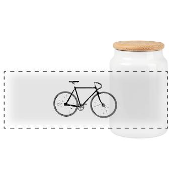 Rennrad - Panorama Keksdose mit Holzdeckel - Weiß - Vorne