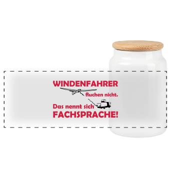windenfahrer fluchen nicht segelflieger - Panorama Keksdose mit Holzdeckel - Weiß - Vorne
