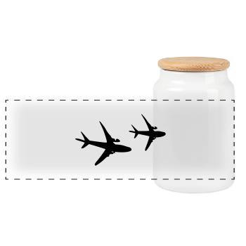 Flugschirm - Panorama Keksdose mit Holzdeckel - Weiß - Vorne