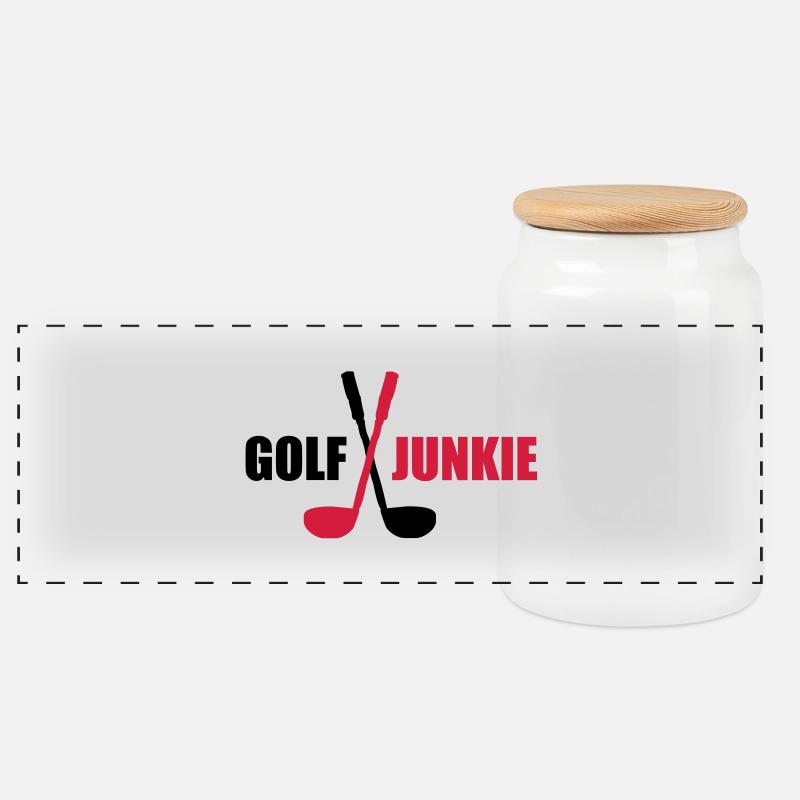 golf - Panorama Keksdose mit Holzdeckel - Weiß