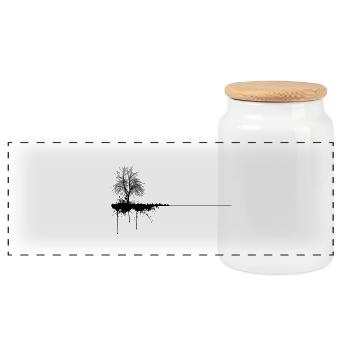 Arbre d'encre - Boîte à biscuits avec couvercle en bois - blanc - Devant