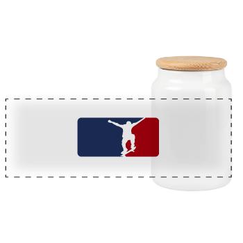 Skate world league - Boîte à biscuits avec couvercle en bois - blanc - Devant