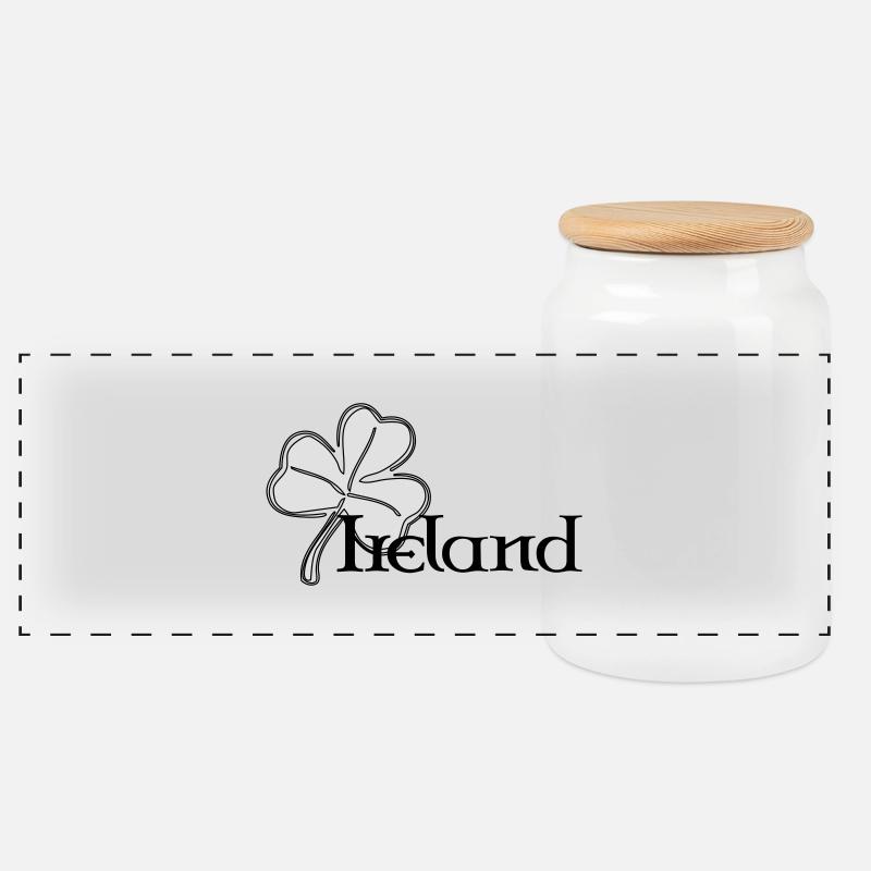 Irland - Panorama Keksdose mit Holzdeckel - Weiß