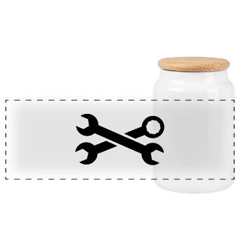 Wrench - Panoramic Cookie Jar with Wooden Lid - white - Front