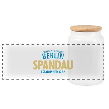 Capitol de l'Allemagne Berlin - Spandau Créé - Boîte à biscuits avec couvercle en bois - blanc - Devant