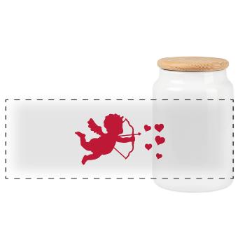 amor_herzen___f1 - Boîte à biscuits avec couvercle en bois - blanc - Devant