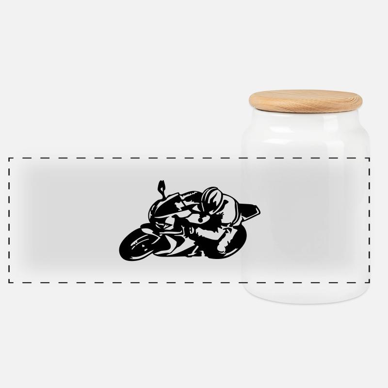 HRC 1000RR - Panorama Keksdose mit Holzdeckel - Weiß