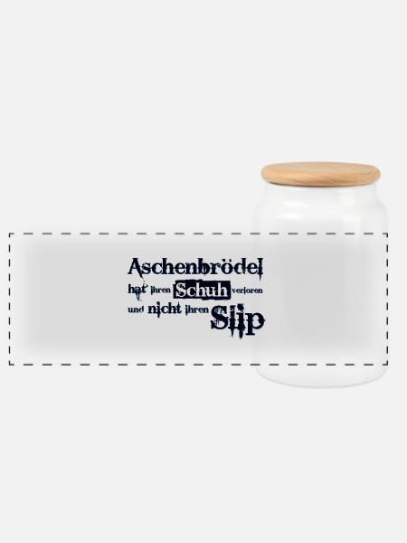 Aschenbrödel - Panorama Keksdose mit Holzdeckel - Weiß