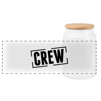 crew_design_bs1 - Boîte à biscuits avec couvercle en bois - blanc - Devant
