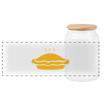 pie - Panoramic Cookie Jar with Wooden Lid - white - Front