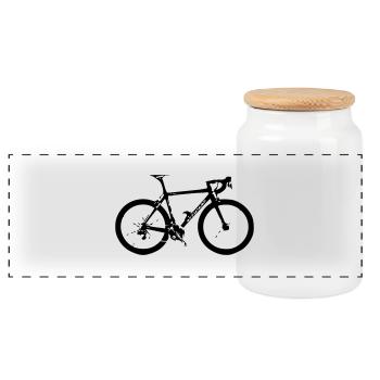 bike - Panorama Keksdose mit Holzdeckel - Weiß - Vorne