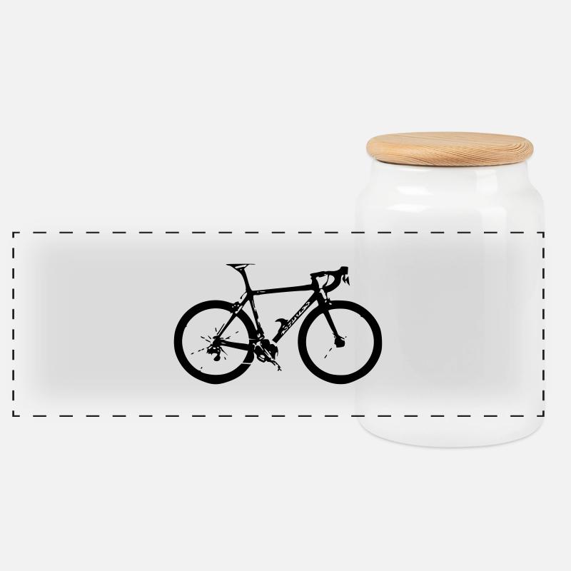 bike - Panorama Keksdose mit Holzdeckel - Weiß
