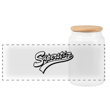superstar - Panorama Keksdose mit Holzdeckel - Weiß - Vorne