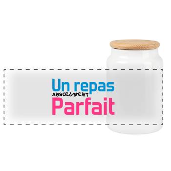 Un repas absolument parfait - Boîte à biscuits avec couvercle en bois - blanc - Devant