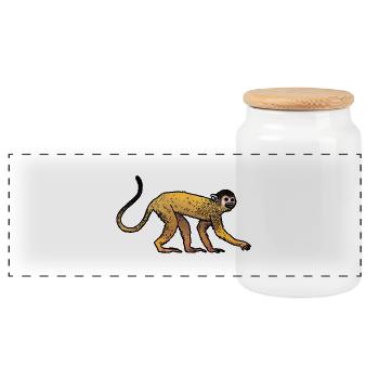 Saimiri 02 - Boîte à biscuits avec couvercle en bois - blanc - Devant