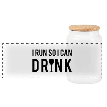 Run - Panoramic Cookie Jar with Wooden Lid - white - Front