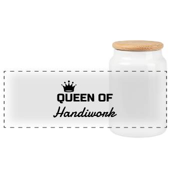 DIY - Do it yourself - Bricoalge - Handyman - Dad - Panoramic Cookie Jar with Wooden Lid - white - Front