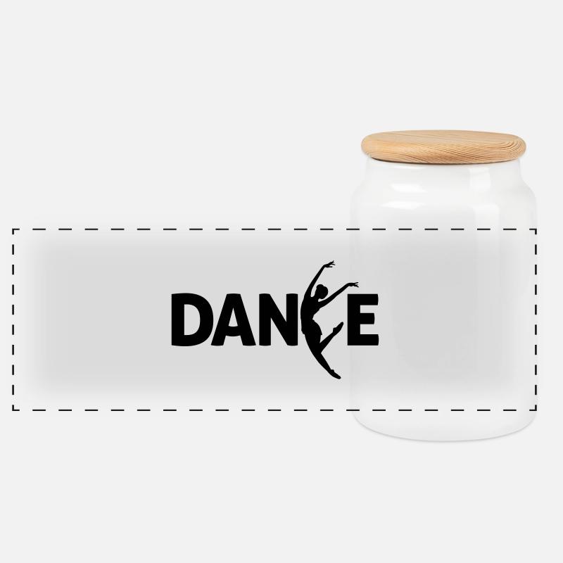 tanzen - Panorama Keksdose mit Holzdeckel - Weiß