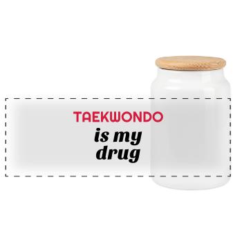 Taekwondo Taekwondoin Tae-Kwon-Do Tae Kwon Do - Panorama Keksdose mit Holzdeckel - Weiß - Vorne