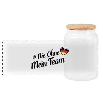 nie ohne team deutschland herz - Panorama Keksdose mit Holzdeckel - Weiß - Vorne