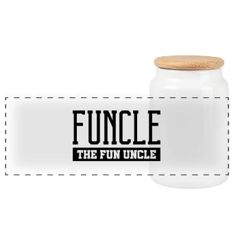 funcle the fun uncle - Panorama Keksdose mit Holzdeckel - Weiß - Vorne