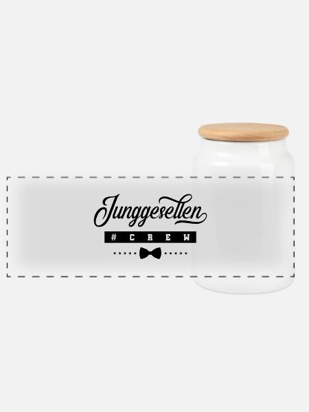 junggesellen crew - Panorama Keksdose mit Holzdeckel - Weiß