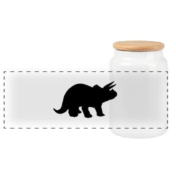 triceratops - Panorama Keksdose mit Holzdeckel - Weiß - Vorne