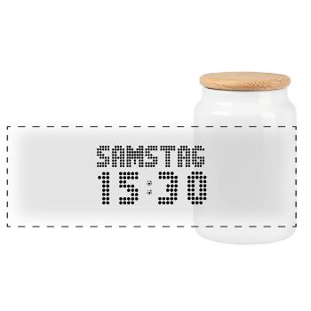 Samedi 15:30 Football Bundesliga - Boîte à biscuits avec couvercle en bois - blanc - Devant