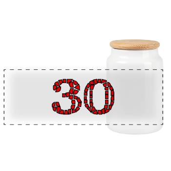 JOYEUX ANNIVERSAIRE. HAPPY BIRTHDAY. ANNIVERSAIRE. - Boîte à biscuits avec couvercle en bois - blanc - Devant