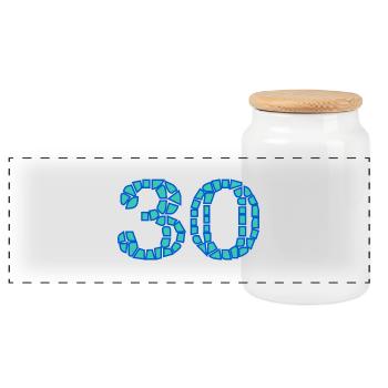 ANNIVERSAIRE. HAPPY BIRTHDAY. JOYEUX ANNIVERSAIRE. - Boîte à biscuits avec couvercle en bois - blanc - Devant