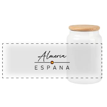 Spain - Almeria - Spanien - Espana - Panorama Keksdose mit Holzdeckel - Weiß - Vorne
