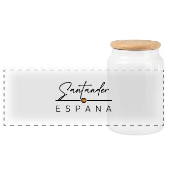 Spain - Santander - Spanien - Espana - Panorama Keksdose mit Holzdeckel - Weiß - Vorne