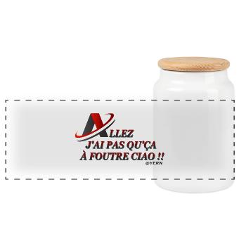 J ai pas qu'ca à foutre ciao !! - Boîte à biscuits avec couvercle en bois - blanc - Devant