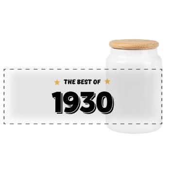 Best of 1930 - Panoramic Cookie Jar with Wooden Lid - white - Front