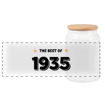 Best of 1935 - Panoramic Cookie Jar with Wooden Lid - white - Front