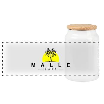 Malle 2025 - Panorama Keksdose mit Holzdeckel - Weiß - Vorne