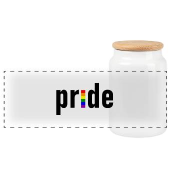 gay pride - gay - lesbienne - CSD - LGBTQ+ - Boîte à biscuits avec couvercle en bois - blanc - Devant