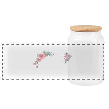 Brief an Blumen - Panorama Keksdose mit Holzdeckel - Weiß - Vorne