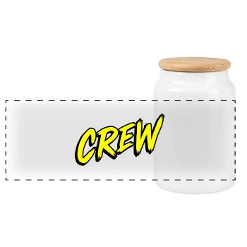 Lettrage de l’équipage - Boîte à biscuits avec couvercle en bois - blanc - Devant
