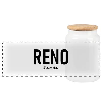 Reno - Nevada - États-Unis - États-Unis d’Amérique - Boîte à biscuits avec couvercle en bois - blanc - Devant