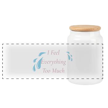 I Feel Everything Too Lot T-shirt – Soft Girl - Boîte à biscuits avec couvercle en bois - blanc - Devant