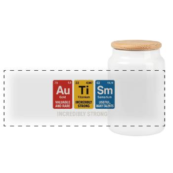 Chimie Tableau périodique Conception austère - Boîte à biscuits avec couvercle en bois - blanc - Devant