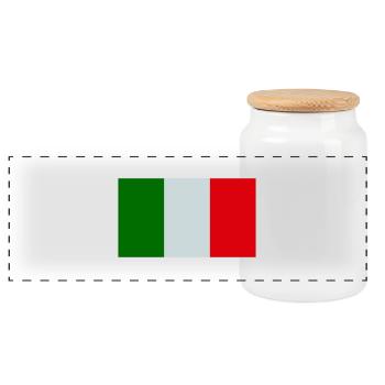 Italie - Boîte à biscuits avec couvercle en bois - blanc - Devant